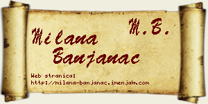 Milana Banjanac vizit kartica